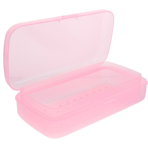 5St Compacte Roze Plastic Tray Box Manicure Tools Sterilisator PP 1