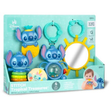 DISNEY BABY - STITCH - Geboorte Geschenkpakket - 4 baby speelgoed, Rammelaar, Tandenring, Multisensorisch speelgoed