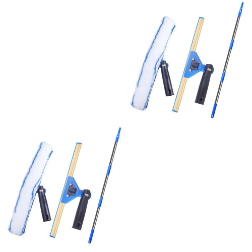 2Sets Ergonomische Raamwisser Met Microvezel Voor Ramen 2