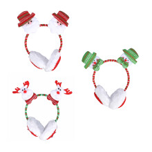 6St Cartoon Kerst Hoofdband Oorbeschermers Fleece Winter Vrouwen
