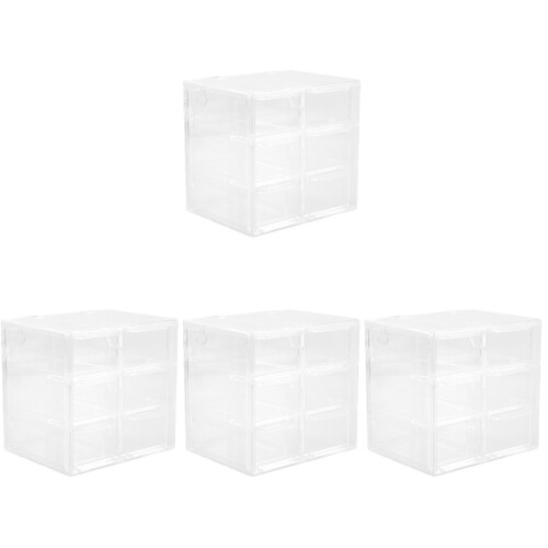 4Stk Transparenter Organizer Mit Schubladen, 6 Fächer, Schutz 2