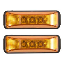 2 PièCes 24 V 3.9 Pouces 3 LED Camion Remorque Ambre LumièRe Avant ArrièRe LED CôTé Marqueurs Feux Indicateur de DéGagement Lampe éTanche