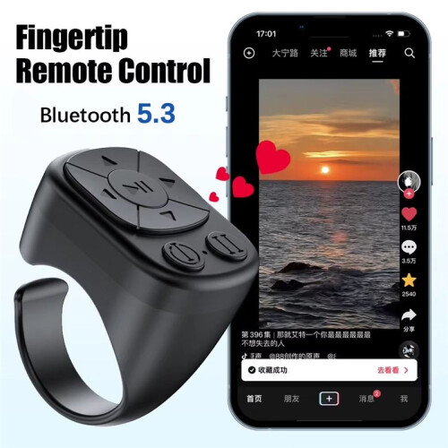 Scrolling Finger Remote Control Mobile Phone Video Blutooth 5.3 Remote Control Selfie Stick Fingertip Controller 2