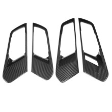 Actualización de la cubierta del panel de la palanca de cambios del automóvil, embellecedor interior de fibra de carbono ABS, inserto de tablero