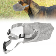 Adjustable Breathable Dog Muzzle Prevent Biting Chewing Gray M