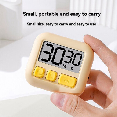 LCD Digital Kitchen Timer with Magnetic Electronic Tool for Cooking Countup Timing Cook Friendly Alarm Clock Counter A 1