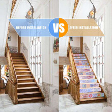 Peel and Stick Tile Backsplash Stair Riser Decals DIY Tile Decals Mexican Traditional Talavera Waterproof Home Decor Staircase Decal Stair Mural