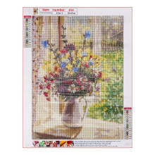 Diamond Painting Art Kit Diy Stitch By Number Kit Diy Arts Wall Decor, Full Drill Flower Of Summer, No Frame