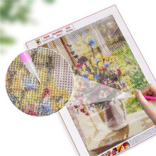 Diamant Malerei Art Kit Diy Kreuz Stich Von Anzahl Kit Diy Kunst Handwerk Wand Dekor, Voll Bohrer Blume des Sommers, Kein Rahmen