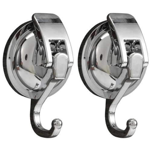 Heavy Duty Vacuum Suction Cup Hooks (2 Pack) For Kitchen Bathroom Restroom Organization