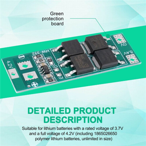 2S 20A 7,4V 8,4V 18650 Lithium Battery Protection Board/Bms Board Standard 2