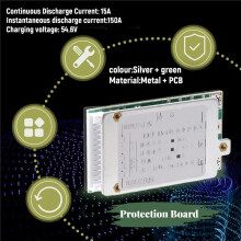 13S 48V 15A Li-Ion Lipolymer Battery Protection Board BMS PCB Board with Heatsink for E-Bike EScooter