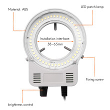 48 LED Industrial Microscope Camera Light Source Ring Lamp Light Lamp Adjustable Brightness USB Interface