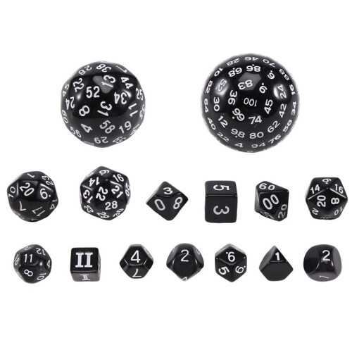 15Pieces Complete Polyhedral DND Dice Set D3-D100 Spherical RPG Dice Set,100 Sides Dice Set for Role Playing Table Games
