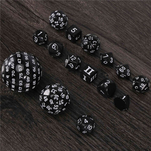 15Pieces Complete Polyhedral DND Dice Set D3-D100 Spherical RPG Dice Set,100 Sides Dice Set for Role Playing Table Games 1