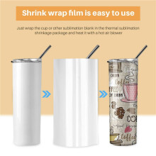 100 PièCes Sublimation Shrink Wrap Sleeves 5X10 Pouce Sac Blanc pour Gobelets SerréS 567G, Film RéTractable à Transfert de Chaleur