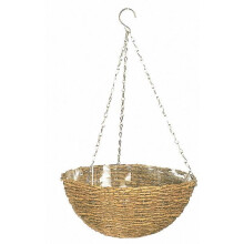 Hängender Korb - GARDEN ID Rustic - 35 cm - Kunststoffschale (innen/ außen) - Rustikaler Korb-Design - Einfache Aufhängung.