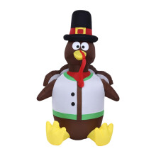 Thanksgiving Inflatable Turkey Decor with LED Lights for Holiday Autum