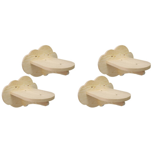 4Pièces Étagères En Bois Pour Chat Clair Steps 1
