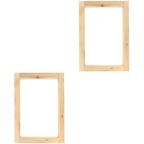 2Pièces Cadre De Sérigraphie Bois Khaki Pour DIY Réutilisable 2