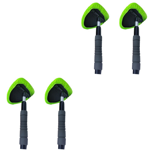 4Pièces Kit Brosse Nettoyage Auto Vert Manche Long Facile 2