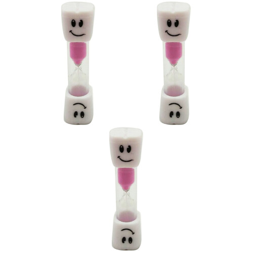 3Pièces Minuteur Enfants Rose 3 Min Brossage Dents 2