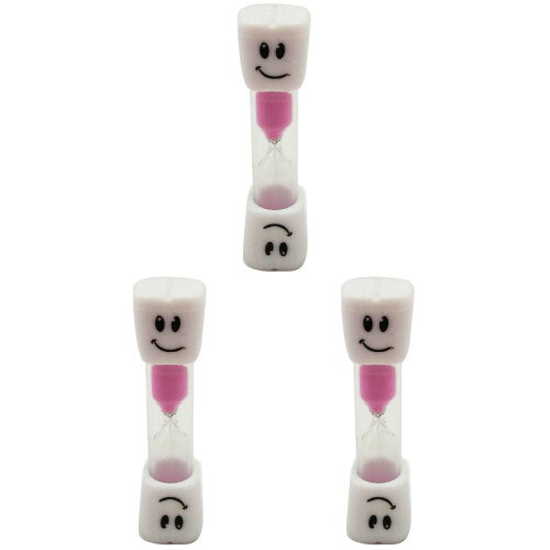 3Pièces Minuteur Enfants Rose 3 Min Brossage Dents 1