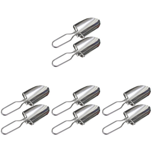 8Pièces Pelle Pliable Acier Résistante Argentée Usage 1
