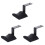 3Pièces Crochet Casque Silicone Noir Polyvalent Fixation Simple 2