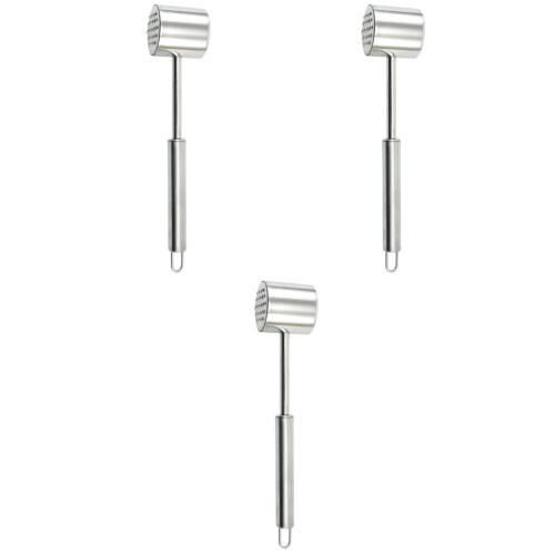 3Pcs Metal Meat Pounder Hammer Stainless Steel Kitchen Tenderizer Tool 2