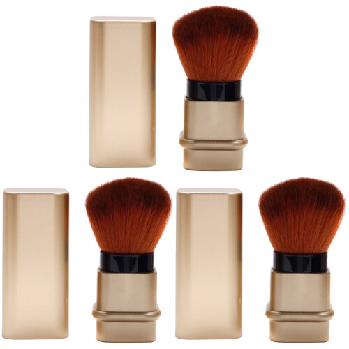 3Pcs Golden Multi-Use Retractable Makeup Brush for Nail Dust Removal 1