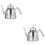 2Pcs Silver Rust Steel Bubble Teapot Handheld Coffee Kettle for Home 6
