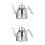 2Pcs Silver Rust Steel Bubble Teapot Handheld Coffee Kettle for Home 5