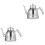 2Pcs Silver Rust Steel Bubble Teapot Handheld Coffee Kettle for Home 3