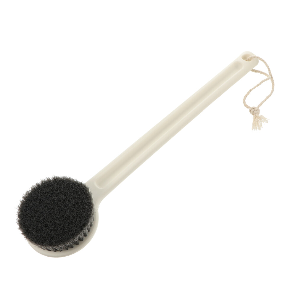 Artibetter White 2Pcs Long Handle Bath Brush Plastic Body Scrubber For Shower Use