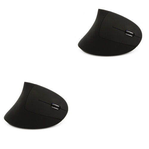 2Pcs Black Wireless Optical Mouse Ergonomic Vertical 6-Key Mice 2