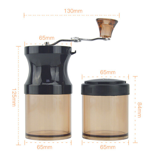 2Pcs Black Ceramic Coffee Mill Manual Crank Portable Grinder for Beans 1