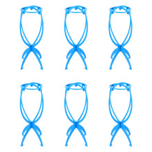 18Pcs Blue Plastic Wig Storage Stand Foldable Durable Wig Rack