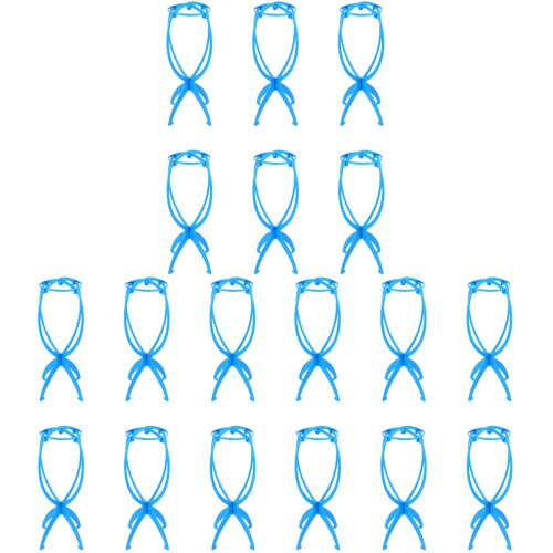 18Pcs Blue Plastic Wig Storage Stand Foldable Durable Wig Rack 1