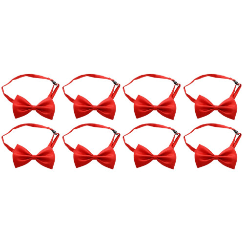 8Pcs Red Bow Tie for Graduation Adjustable Strap Unisex Suit Accessory 1
