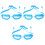 3Pcs Children Swimming Glasses with Earplugs Durable Pc Silicone Frame 2