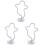 3Pcs White LED Night Lamp Ghost Shape Neon Wall Art for Decor 2