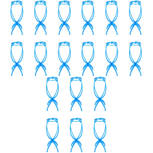 18Pcs Blue Plastic Wig Storage Stand Foldable Durable Wig Rack 2