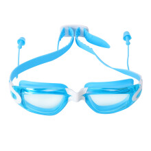 3Pcs Children Swimming Glasses with Earplugs Durable Pc Silicone Frame