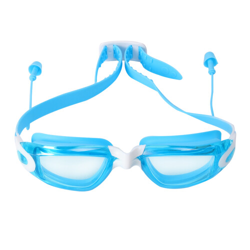3Pcs Children Swimming Glasses with Earplugs Durable Pc Silicone Frame