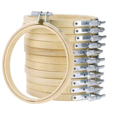 36Pcs Khaki Bamboo DIY Embroidery Hoops for Cross Stitch and Quilting