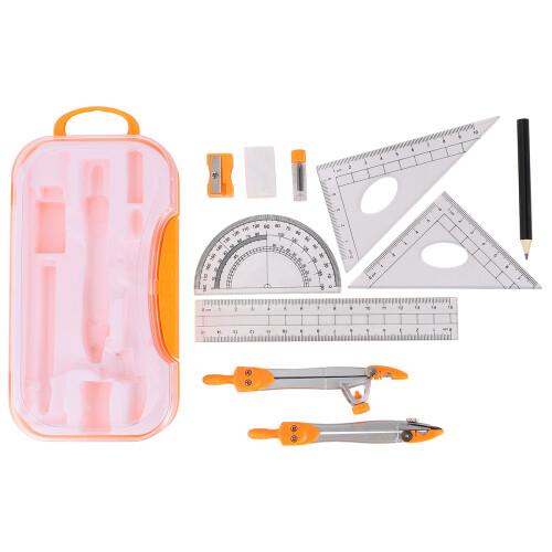 3Sets Drawing Ruler Tool and Compasses Set with Portable Storage Case 1