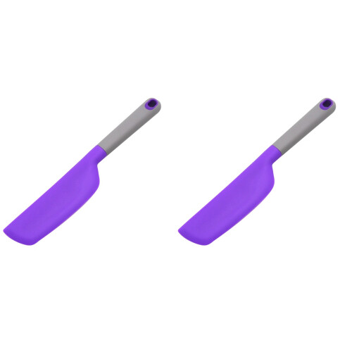 2Pcs Durable Purple Silicone Spatulas for Cake and Dessert 1