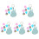 5Sets PU Blue Guitar Picks Storage Bag Portable Pouch with Picks 4