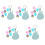 5Sets PU Blue Guitar Picks Storage Bag Portable Pouch with Picks 5